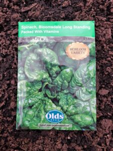 spinach seed packet front